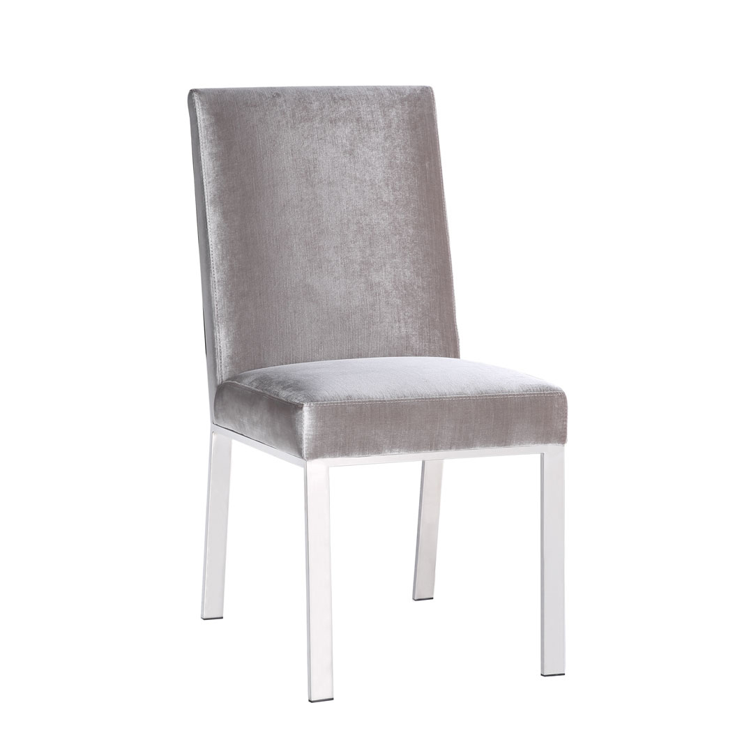 Emiliano Dining Chair: Grey Velvet